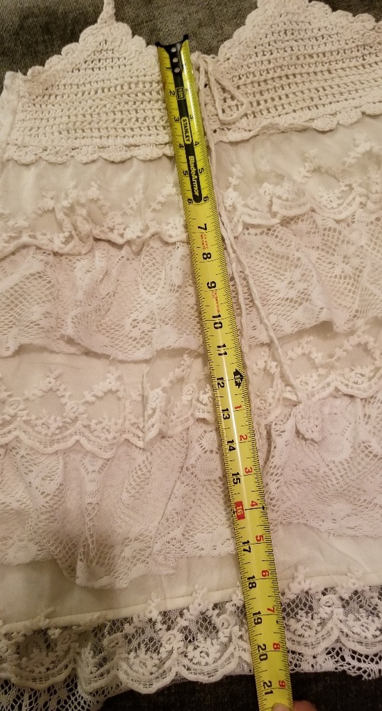 Cream Macrame & Lace Crop Top - Picture 8 of 8